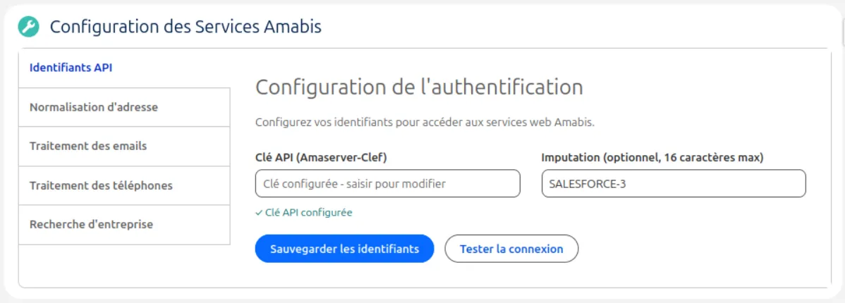 Configuration des Paramètres d'Accès