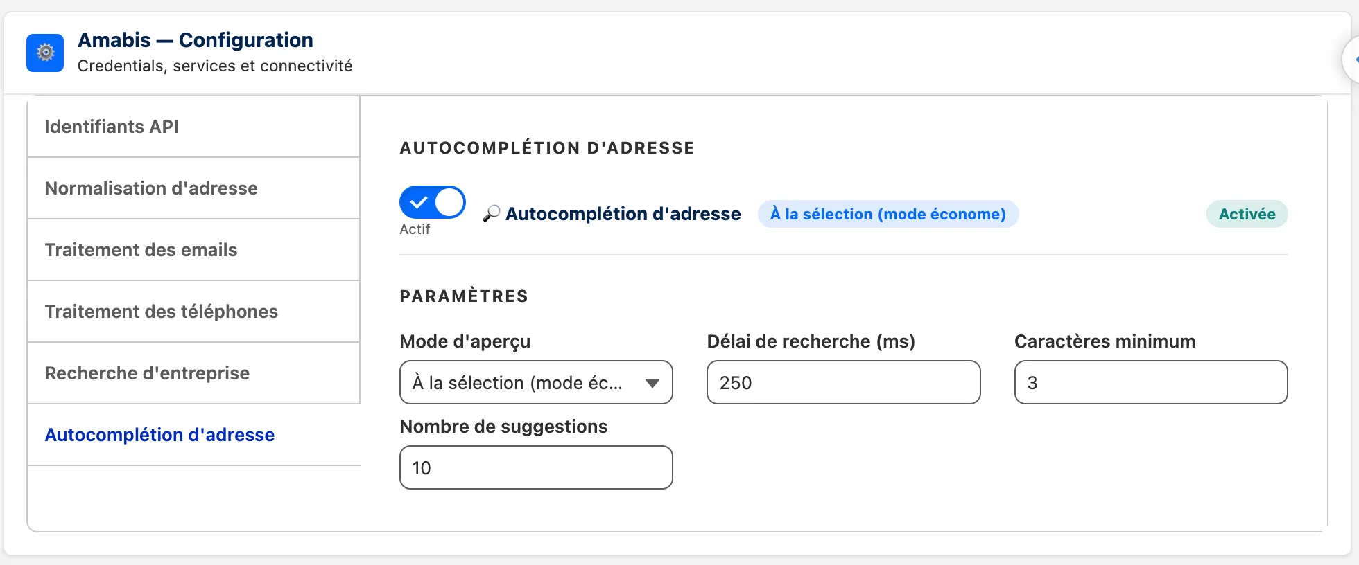Autocomplétion Adresse