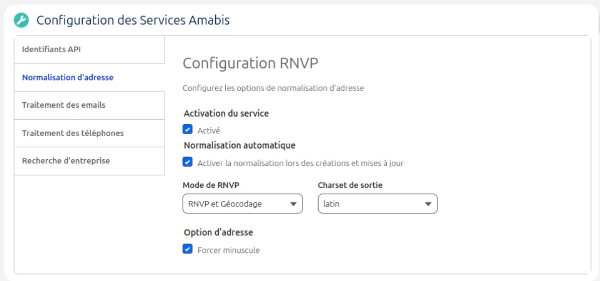 Service Adresse