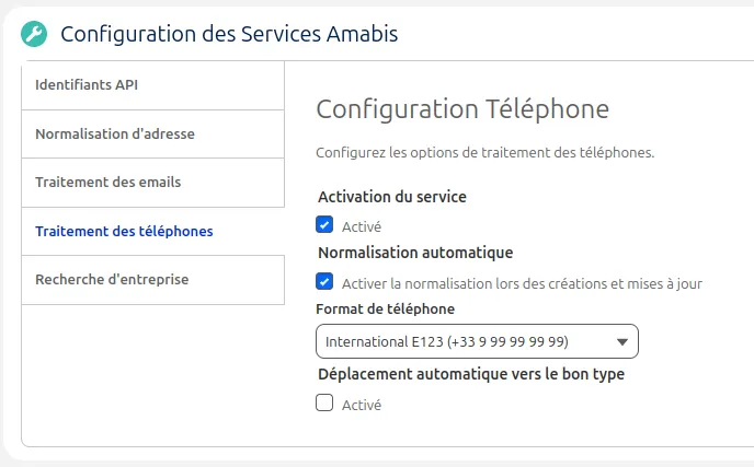 Service Téléphone