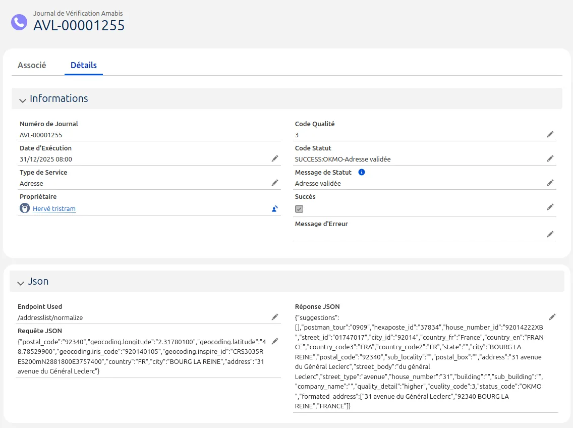 Présentation du composant de log