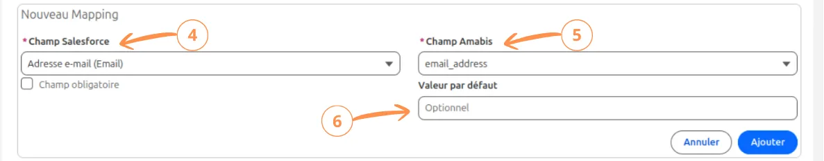 Présentation du mapping de l'email