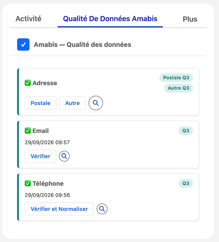 Présentation du composant LWC Qualité de Données