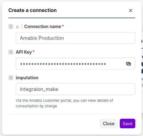 Création de la connexion